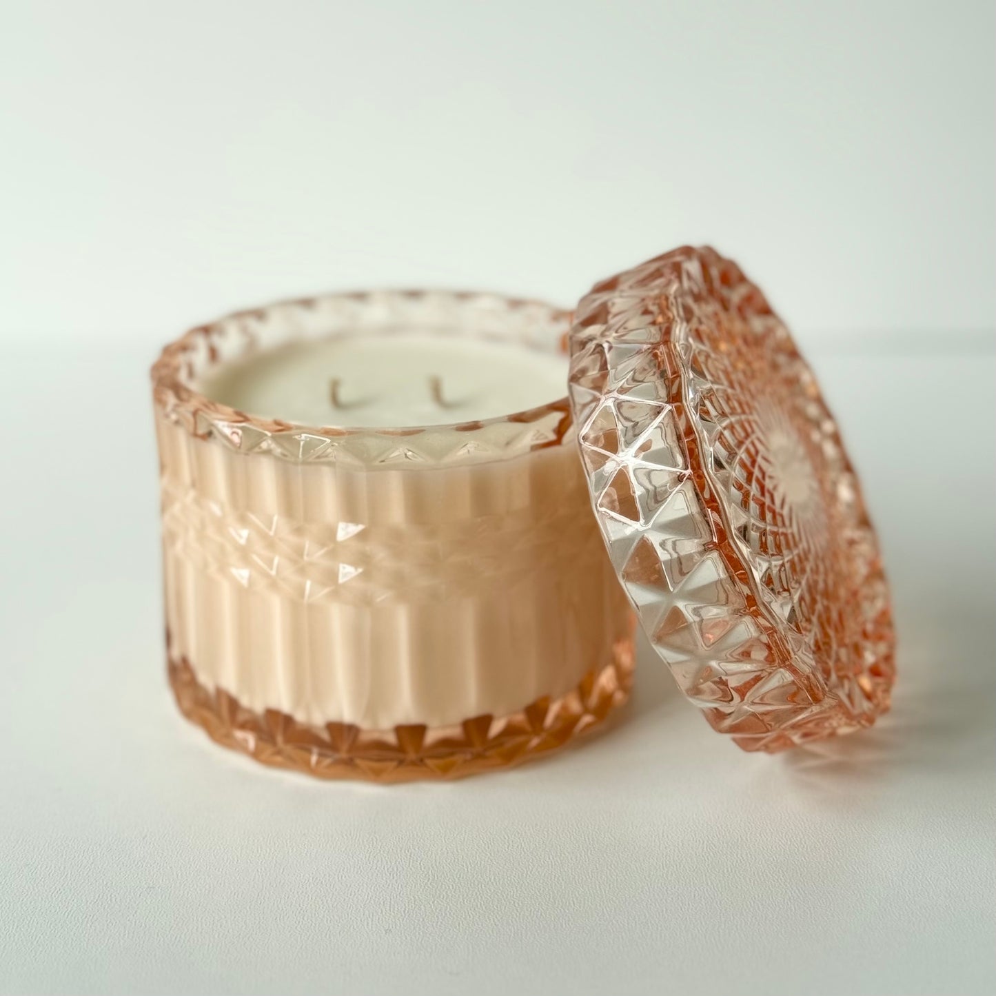 Velvet Leaf + Persimmons - Vintage Inspired Glass Vessel