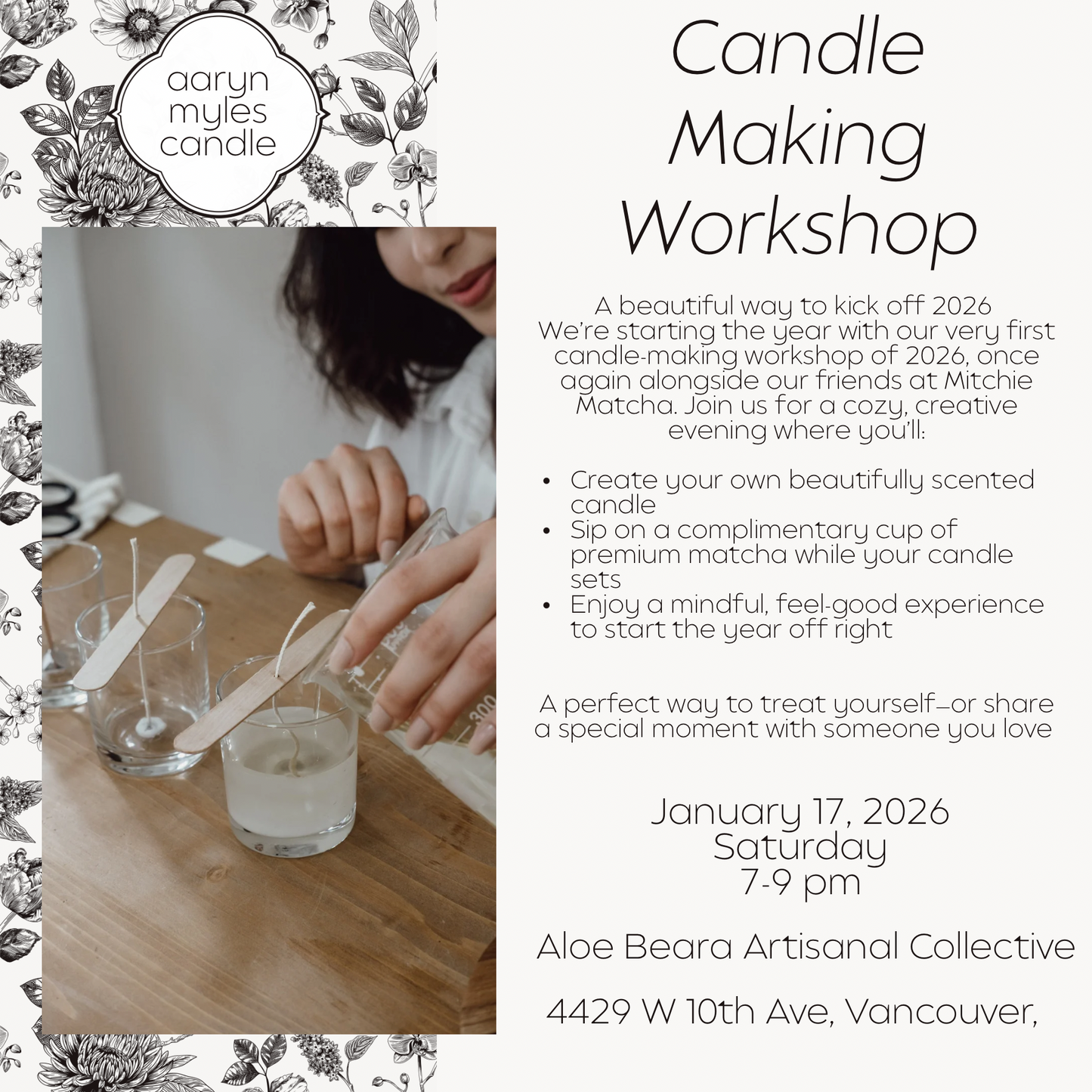 Candle Making Workshop at Aloe Beara - January 17 (Saturday)