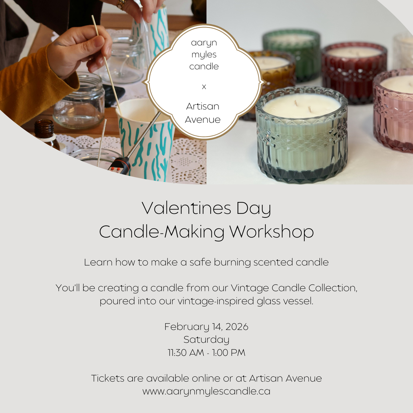 Aaryn Myles Candle – Signature Candle-Making Workshop (Valentines Day)