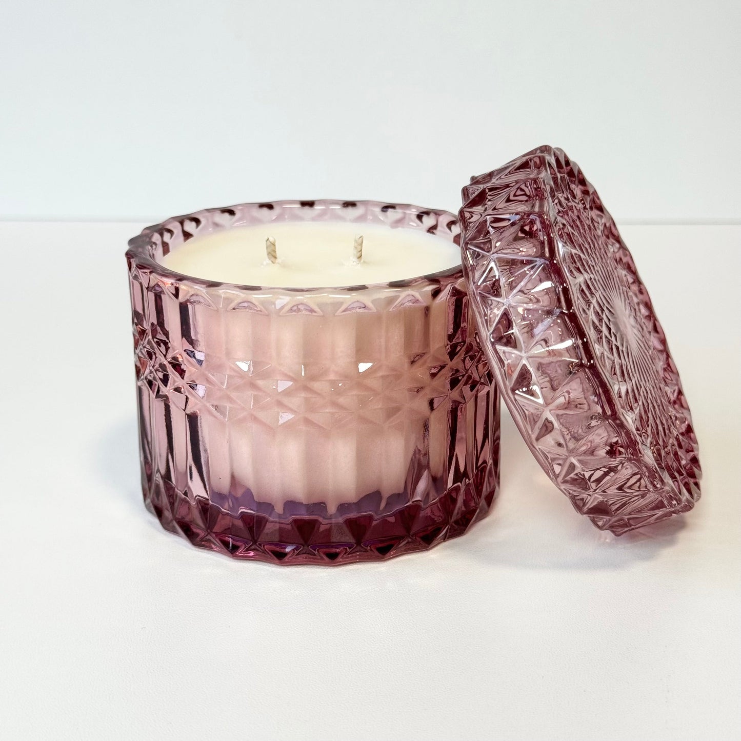 Raspberry Blossom - Mauve Vintage Inspired Glass Vessel