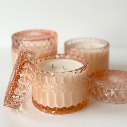 Peach + Persimmons - Vintage Inspired Glass Vessel