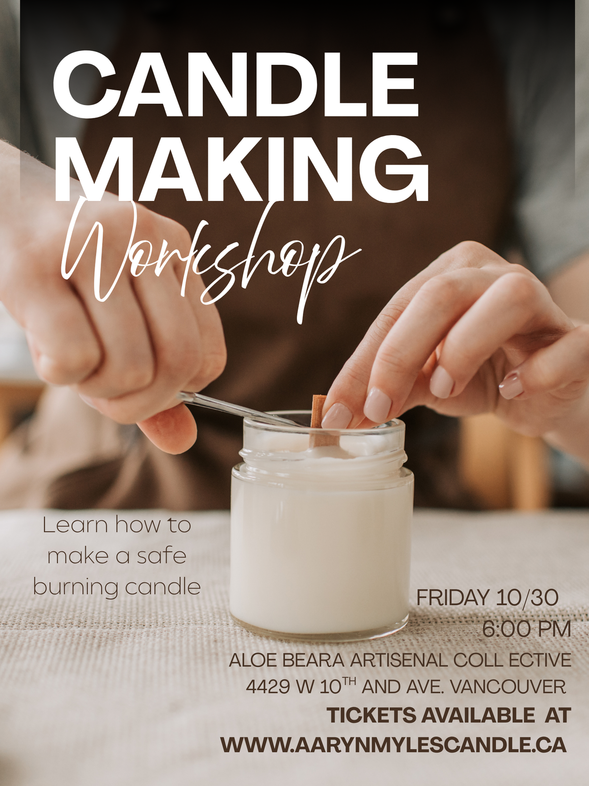 Candle Making Workshop at Aloe Beara - October 30 (Friday)