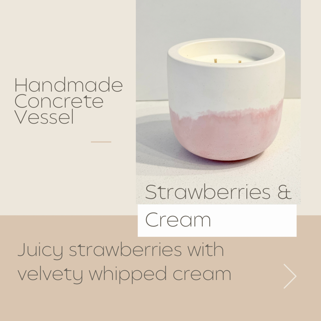 Strawberries + Cream - Concrete Blush/Ash Vessel