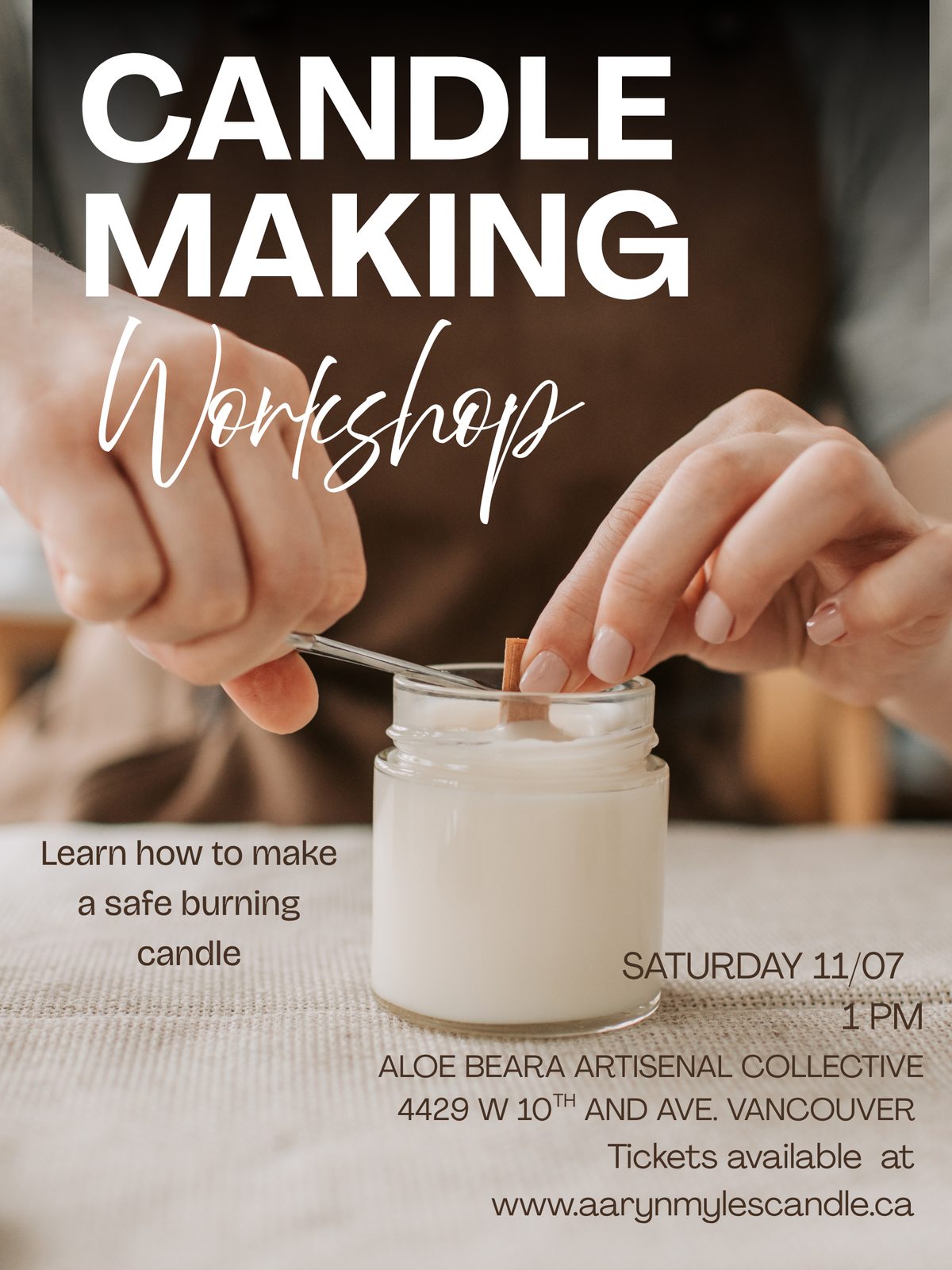 Candle Making Workshop at Aloe Beara - November 7 (Saturday)